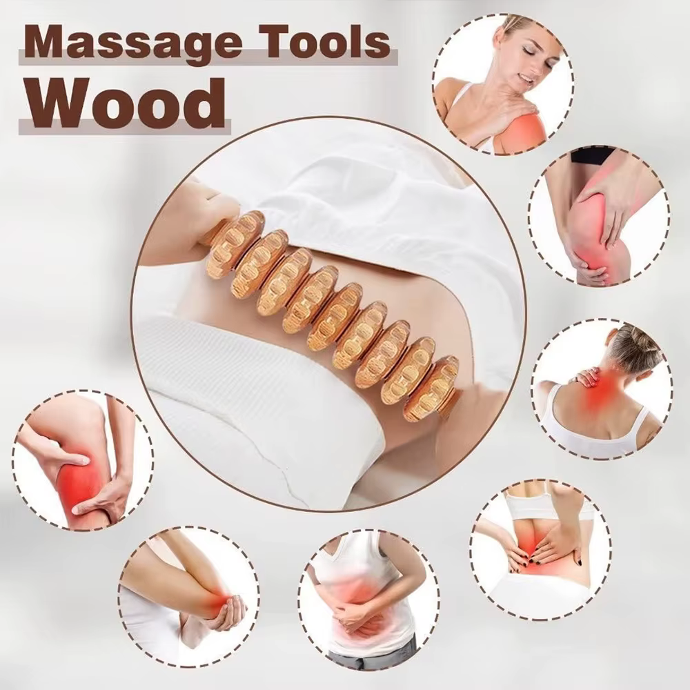 Ohio eur en bois pour corps saillant, ensemble d'outils de massage, outils de thérapie en bois pour Charleroi Eve Muscle oto, masseur de proximité lymphatique du corps