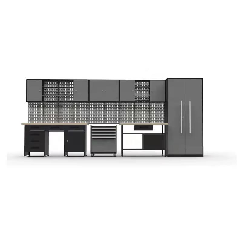 Armoire à outils industrielle avec portes doubles verrouillables + 8 tiroirs et séparateurs internes réglables