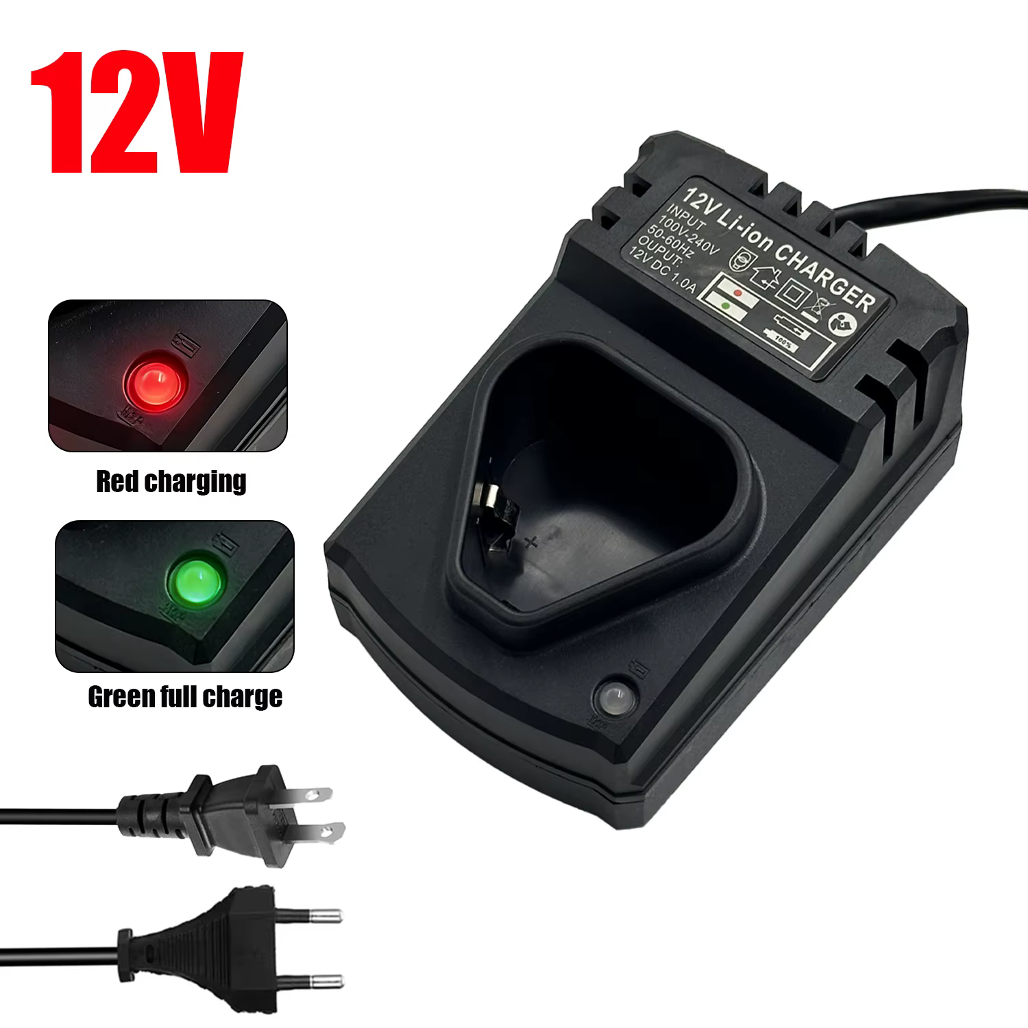 Chargeur de perceuse électrique universel DC US/EU li-lon