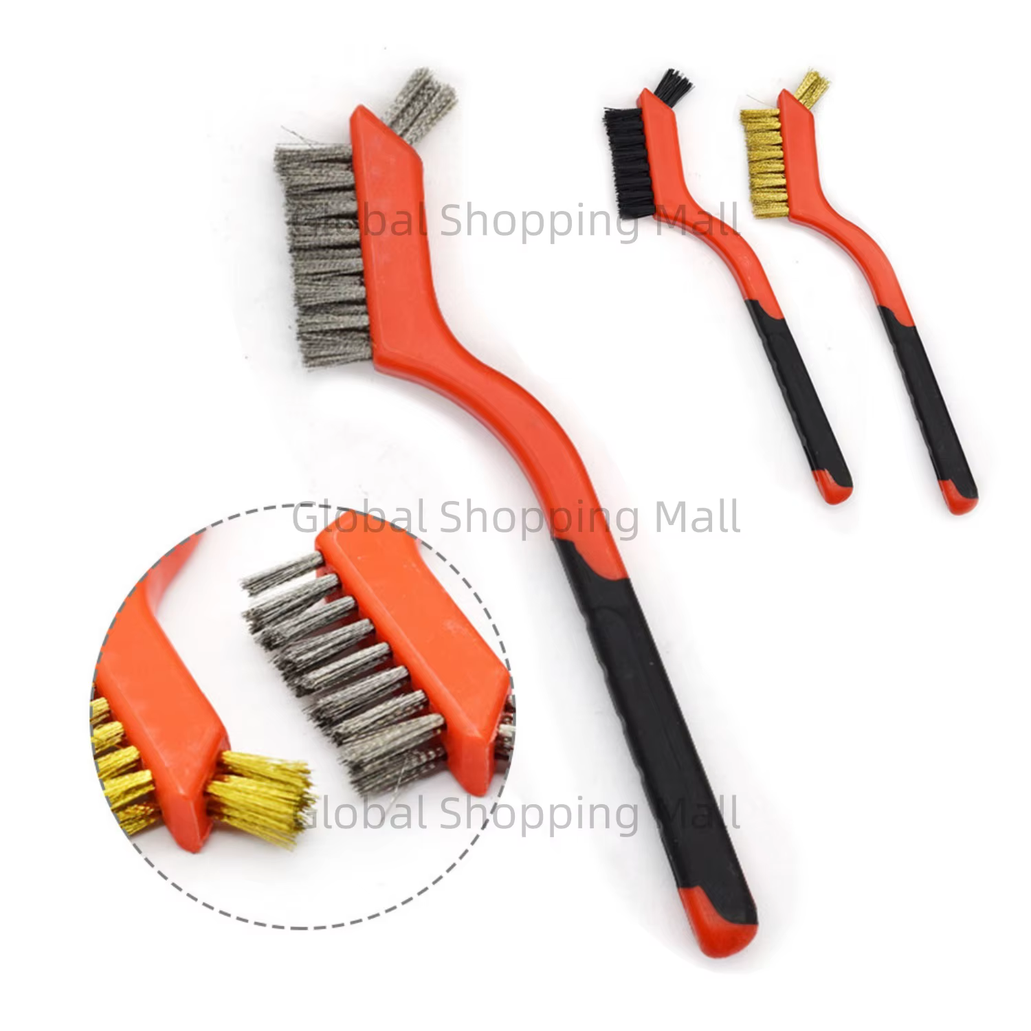 Brosse de nettoyage industrielle en laiton avec poignée incurvée