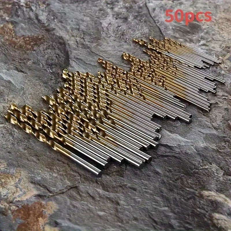 Jeu de 50 forets HSS revêtus de titane