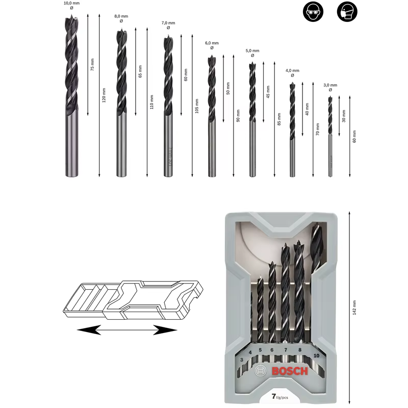 Bosch – forets hélicoïdaux pointus x-pro pour le travail du bois