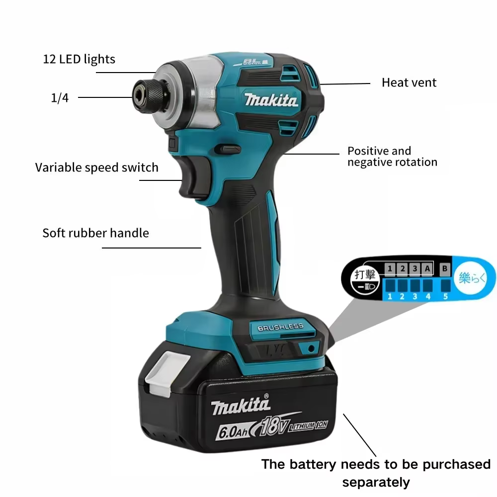 Makita DTD173 18V Perceuse à percussion sans fil au lithium