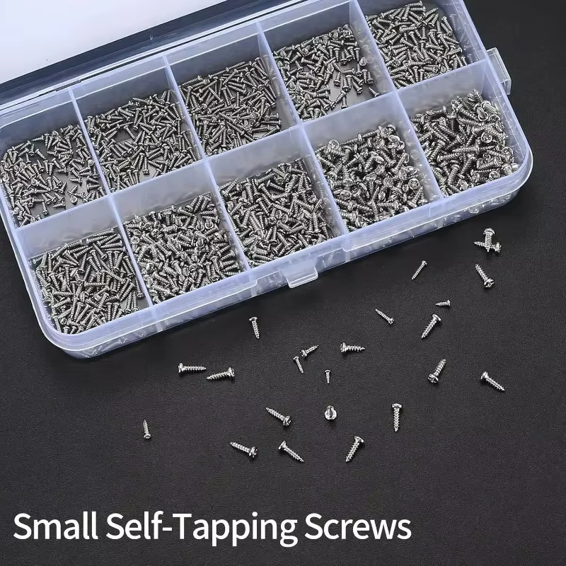 1200 pièces Mini kit de vis électroniques autotaraudeuses bricolage lunettes de soleil montre réparation vis avec pince à épiler M1/M1.2/M1.4/M1.7