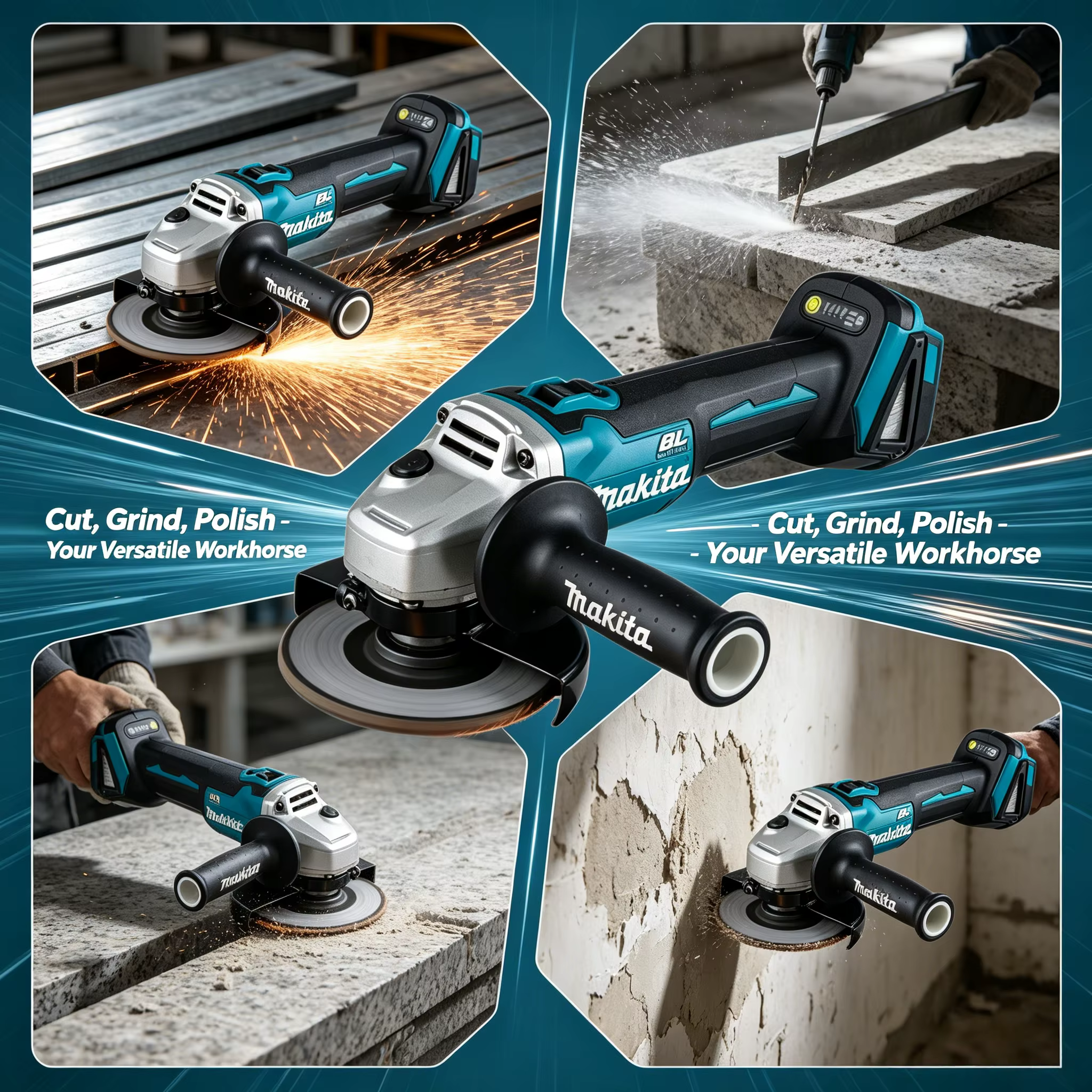 Meuleuse d'angle sans fil Makita 18V 125mm DGA404 | Outil de découpe et de polissage rechargeable Li-Ion (sans batterie)