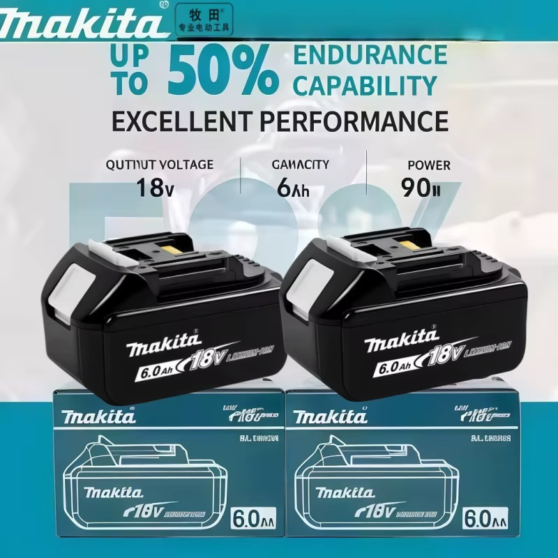 Perceuse-visseuse sans fil Makita DDF487 18V 13mm d'origine, équipée d'une batterie de remplacement 6Ah et d'un chargeur standard