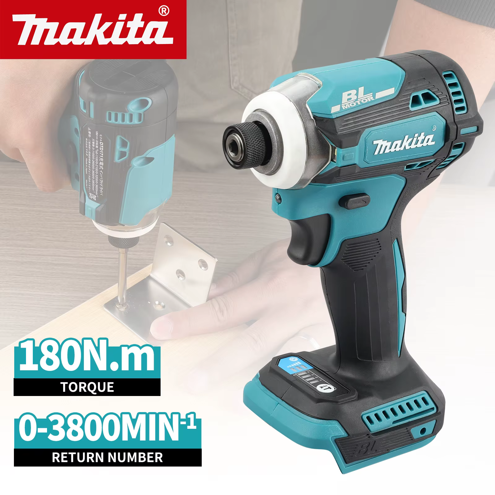 Perceuse sans fil Makita DTD171, perceuse à batterie, visseuse sans balais 18V, tournevis électrique, perceuse à percussion, outil électrique