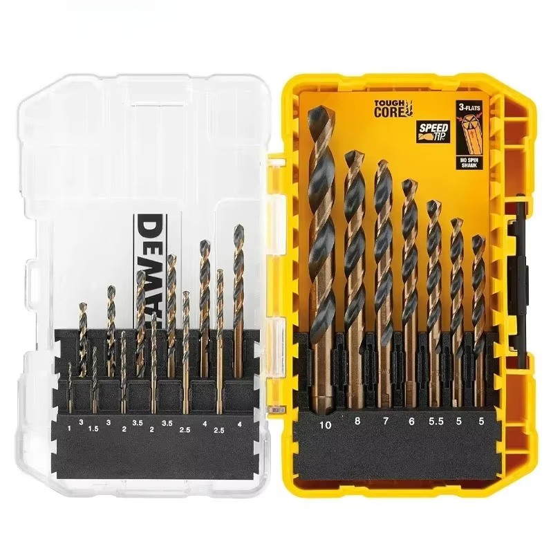 Haute dureté noir et or foret hélicoïdal ensemble 1-10mm forets électriques Kit 19 pièces accessoires pour outils