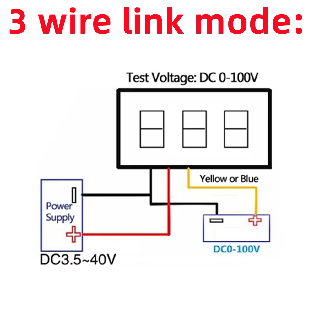 Voltmètre numérique LED DC 0.28 pouces