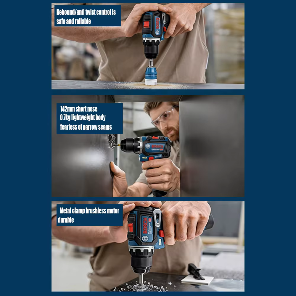 Perceuse sans fil Bosch Professional GSR 12V-32, moteur sans balais, couple élevé de 32 Nm, double vitesse, poignée en forme de T, outil électrique multifonctionnel