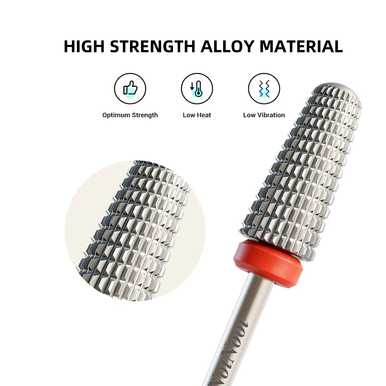 Fraise à ongles 5 en 1 en carbure conique, tige de 3/32 po pour l'élimination rapide des ongles en acrylique, des gels durs et des cuticules, embout de ponceuse électrique pour ongles