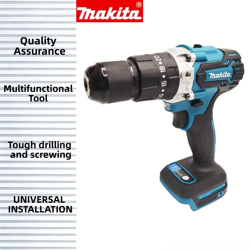 Perceuse à main rechargeable Makita DDF487 18V : Machine nue de 13 mm avec lumière LED