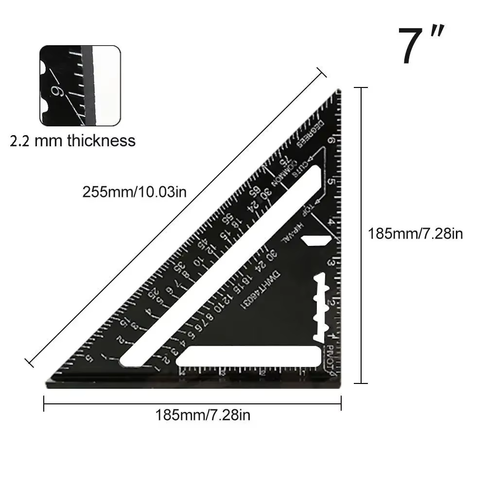 Règle triangulaire de 7 pouces