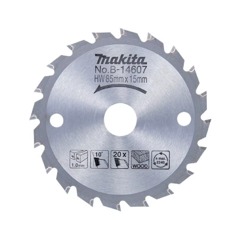 Makita B-14607 Disco HM 85/15/20D lames de scie circulaire haute dureté coupes de bois bords tranchants fixation d'outil à dents multiples