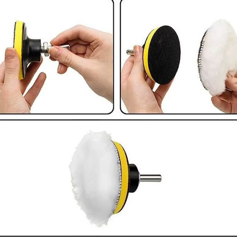 11 pièces 3/5/7 pouces tampons de polissage forets de voiture éponge laine