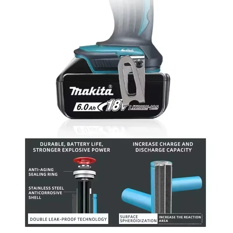 Batterie d'outil puissante Makita 18V 5Ah 6Ah + chargeur