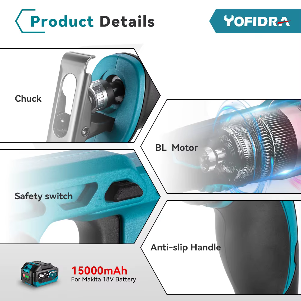 YOFIDRA 3000W scie alternative sans brosse 4 lames