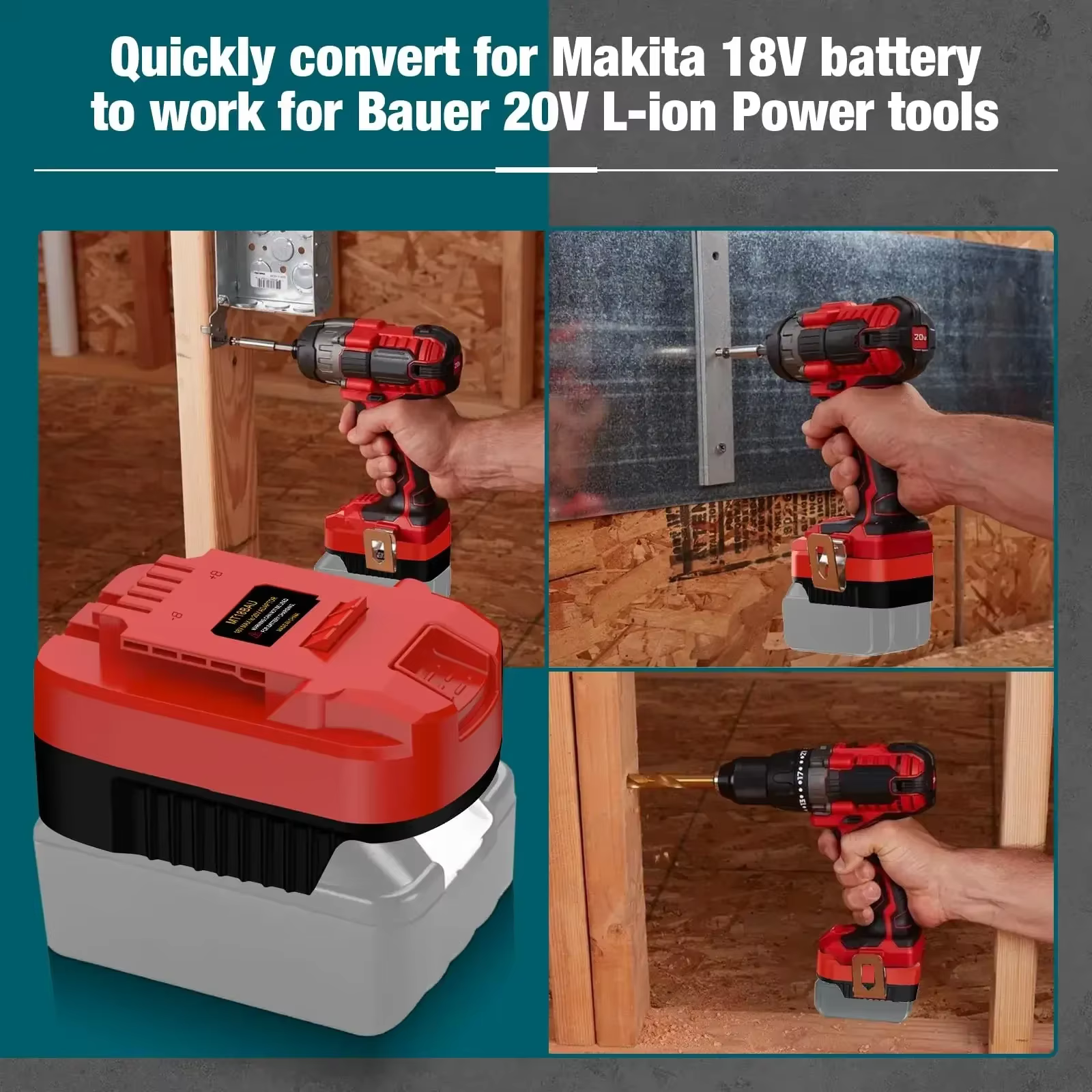 Pour Bauer 20V outils MT18BAU adaptateur de batterie