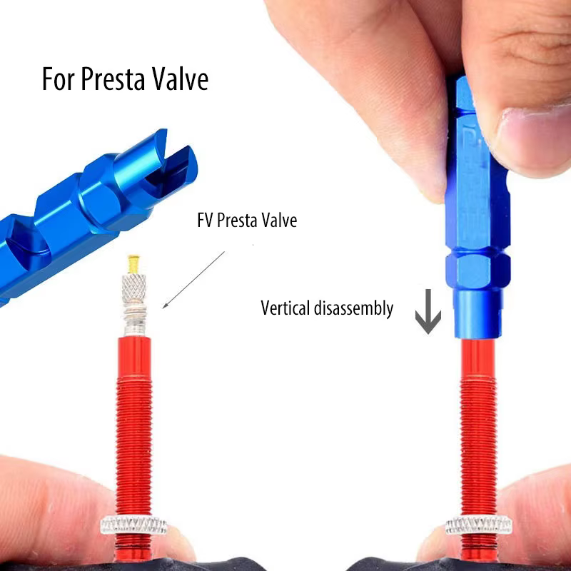 Outil multifonctionnel de retrait de noyau de Valve de vélo 3 en 1