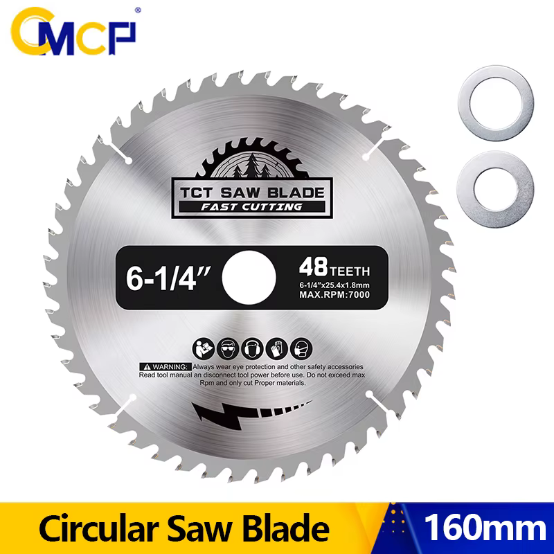 CMCP 1 pièce 160mm TCT lame de scie circulaire en carbure 6-1/4 pouces 48T disque de coupe du bois
