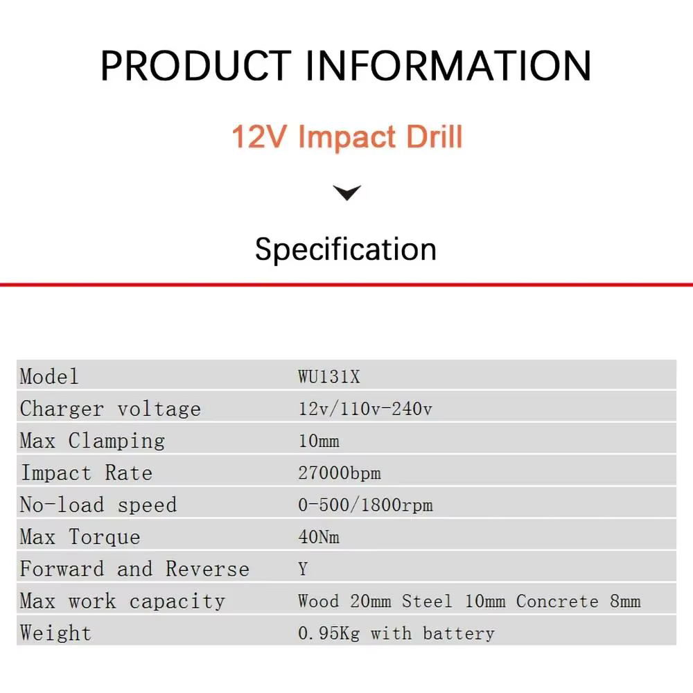 WORX WU131X tournevis électrique à moteur sans balais 40Nm 1800 tr/min 27000
