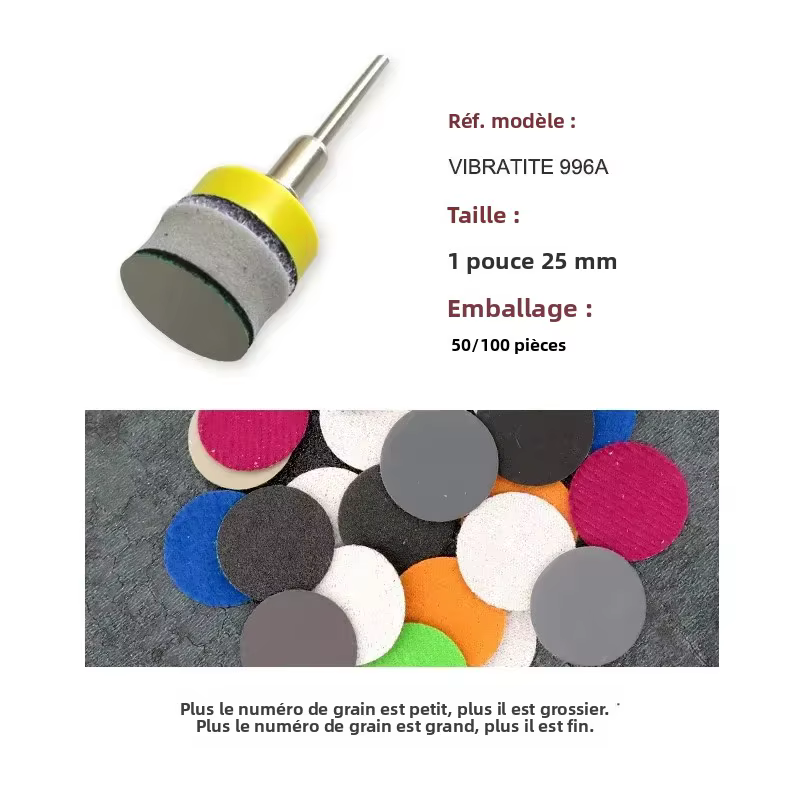 50/100 pièces de papier abrasif humide et sec de 1 pouce (25 mm)