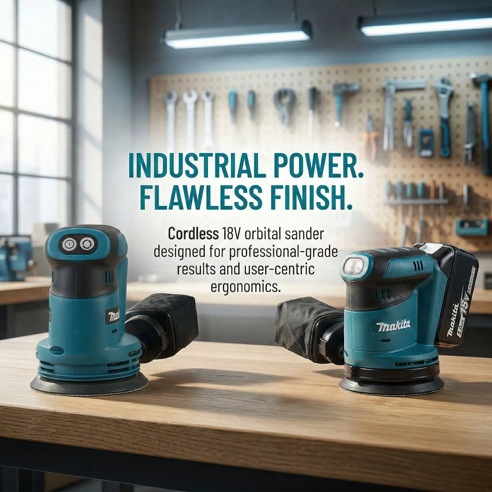 Ponceuse orbitale aléatoire sans fil Makita 18V sans balais