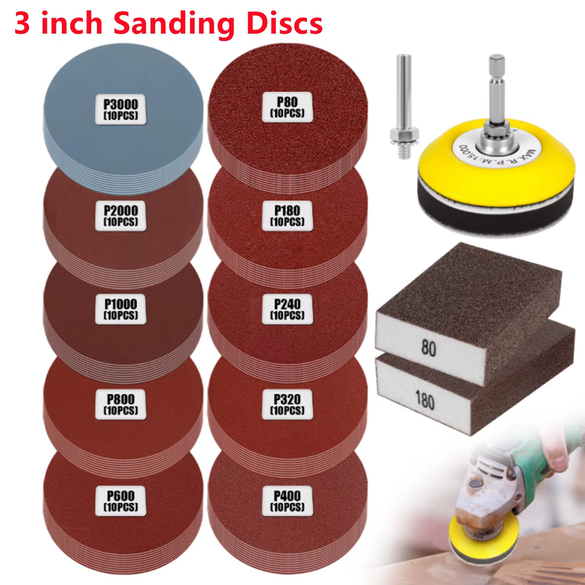 Disques de ponçage de 3 pouces