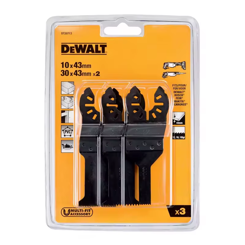 Dewalt DT20713-QZ jeu de lames multi-outils 3 pièces menuiserie accessoires d'outils électriques professionnels
