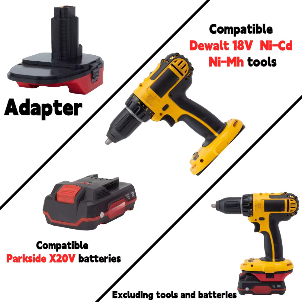 Pour batterie Li-ion Parkside X20V TEAM vers Dewalt 18V ni-cd ni-mh outils de forage sans fil adaptateur/convertisseur