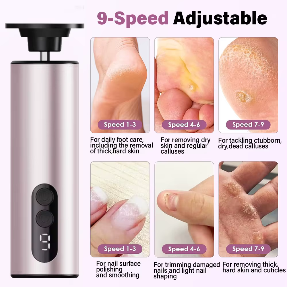 Dissolvant électrique de callosités ponceuse d'exfoliation de pied broyeur électrique de pied pour les pieds lime de talon Machine de pédicure dissolvant de peau morte de pied