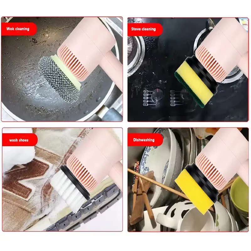 Brosse de nettoyage électrique multifonctionnelle à long manche