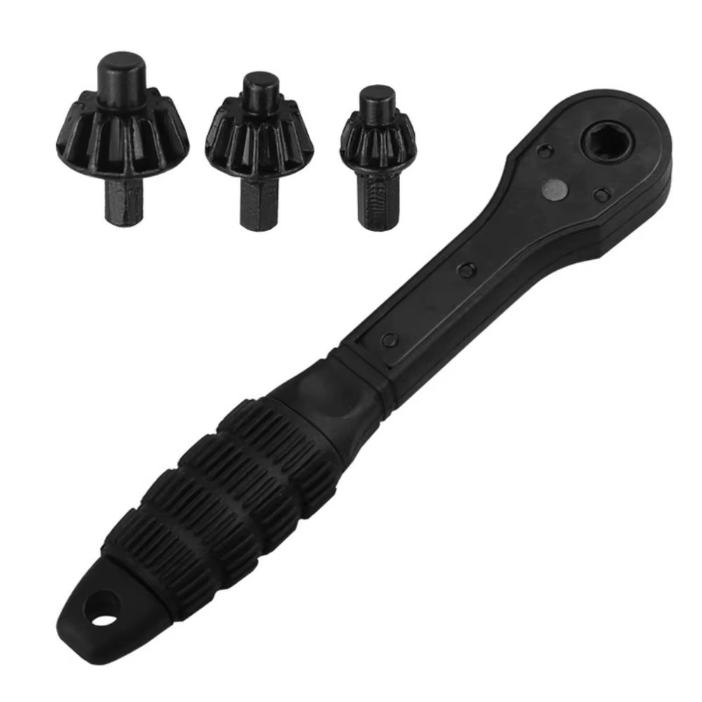 Clé à cliquet à double tête pour mandrin de perceuse