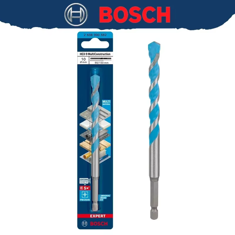 Foret à tige hexagonale Bosch Expert, pointe en carbure renforcée pour matériaux mixtes, compatible avec les perceuses à percussion et les marteaux rotatifs