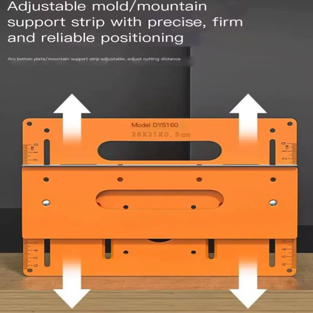 Plaque de support pour machine à découper le bois, gabarit de positionnement pour la découpe et le cintrage de panneaux en bois, outils de rainurage pour plaques de plâtre