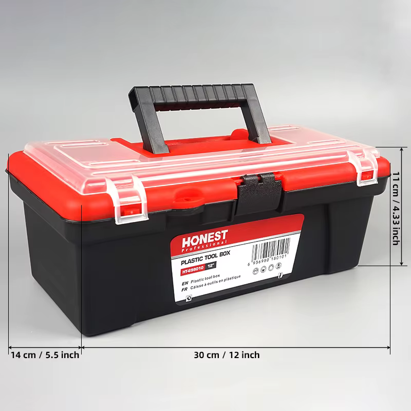 Boîte de rangement d'outils multifonctionnelle en plastique ABS de 12 pouces