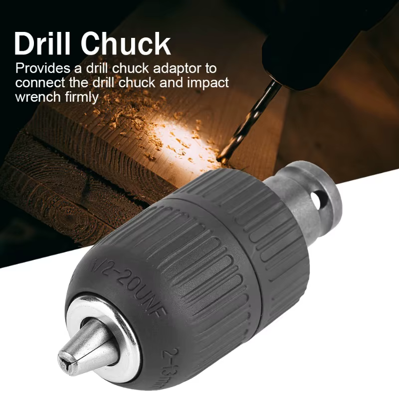 Mandrin de perceuse sans clé 2-13mm 1/2 "-20UNF avec adaptateur