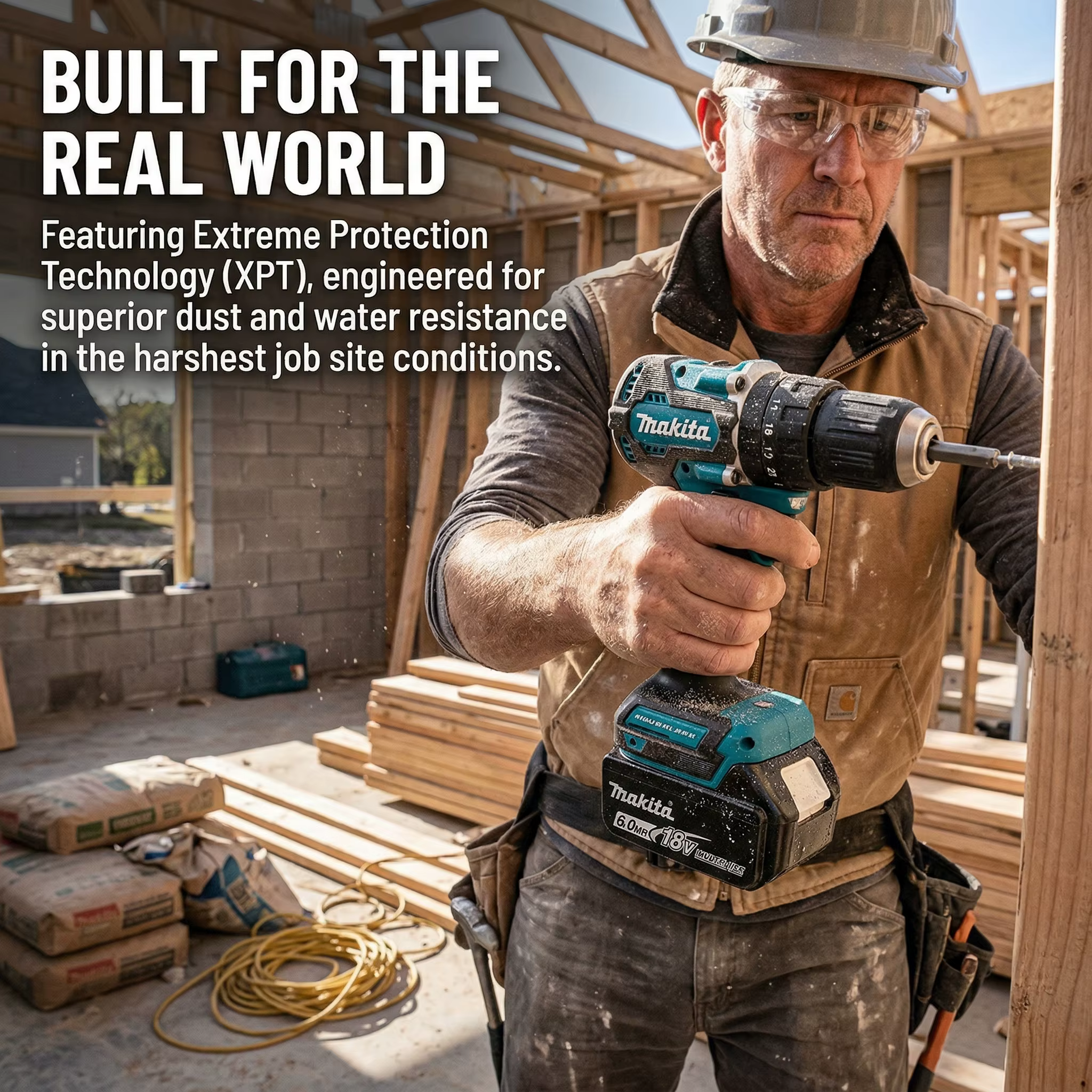 Perceuse-visseuse sans fil Makita DDF487 18V Lithium Brushless ergonomique pour la pose et les réparations de matériel