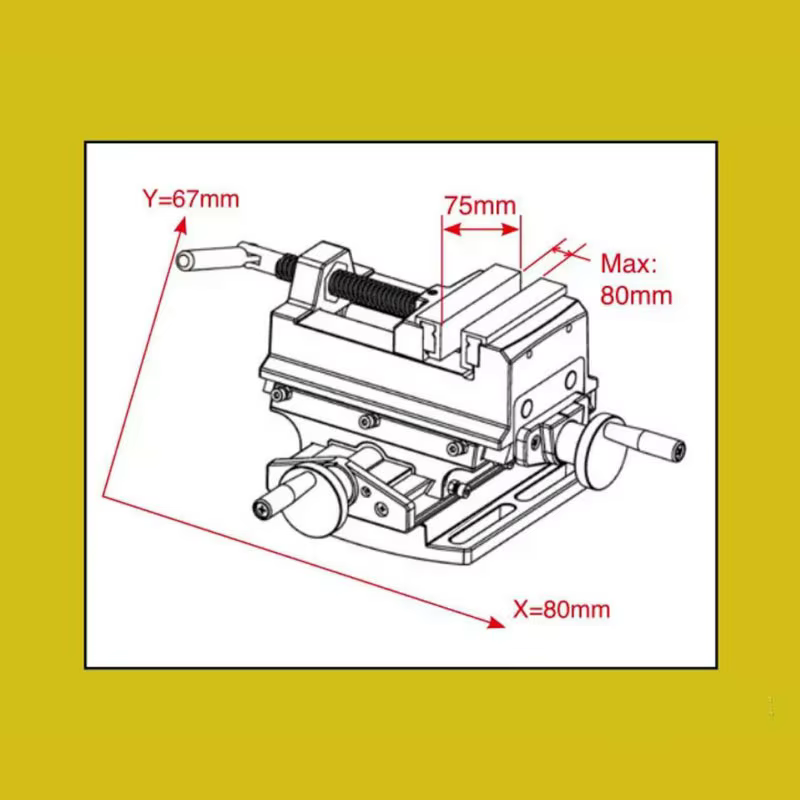 6368 Étau coulissant transversal de 3 pouces avec glissière composée pour moulin et perceuse à colonne