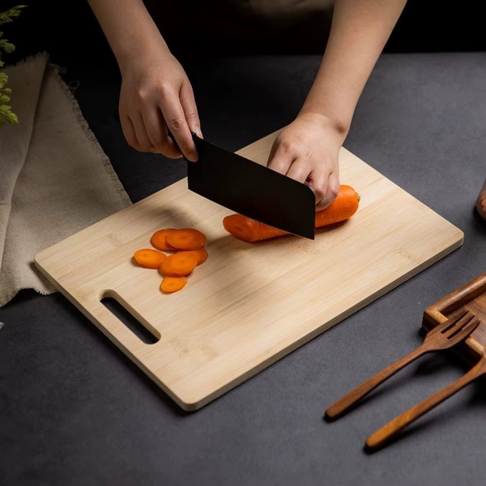 Planche à découper en bambou écologique, double face, portable, durable, pour couper les légumes, la viande, planche à découper pour le camping