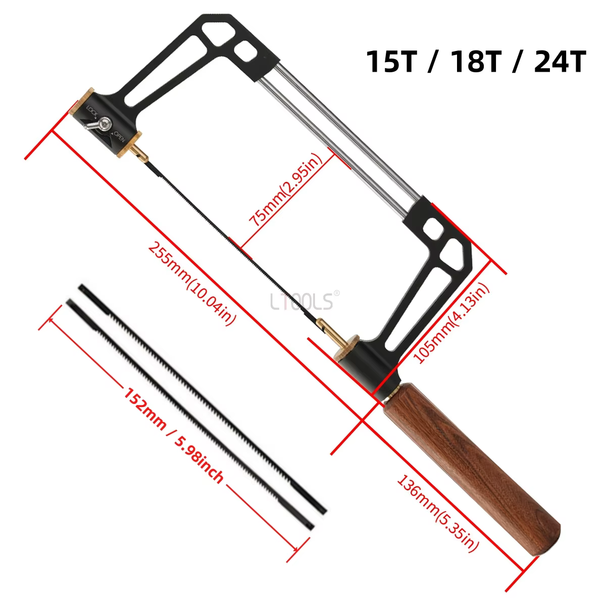 Scie à fil manuelle en aluminium, poignée hexagonale/ronde réglable, outils de coupe DIY pour le travail du bois, l'artisanat et la bijouterie
