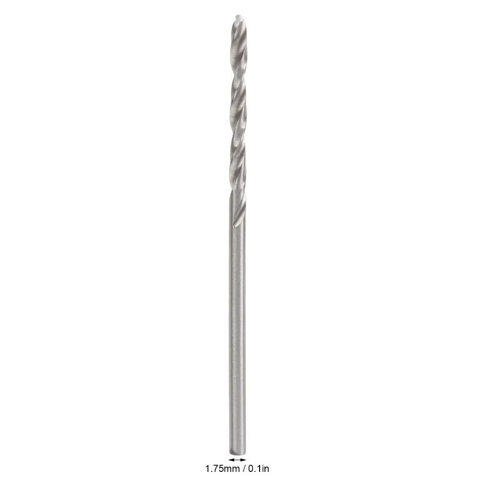 Foret hélicoïdal de 1,75 mm de diamètre, entièrement affûté, extra long, micro-forets en acier rapide, longueur 46 mm