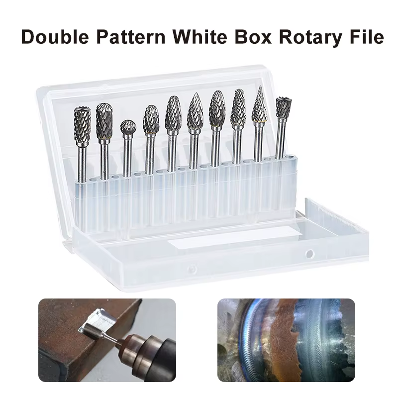 Ensemble de 3 têtes de meulage rotatives à double rayure 6 mm pour ponceuse électrique, polissage du bois, accessoires de sculpture DIY
