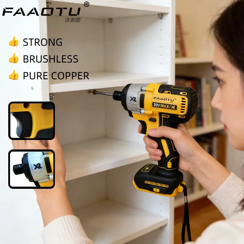 FAAOTU DCF887 Perceuse à percussion sans fil, tournevis électrique, perceuse à percussion, compatible avec la batterie Dewalt 20V, SANS batterie