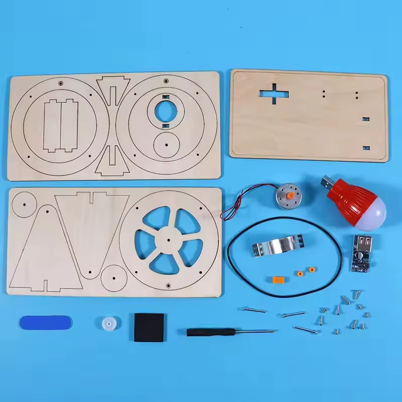 Générateur à main en bois pour enfants, jouet scientifique, Gadget de technologie STEM drôle, Kit de physique, jouets éducatifs pour enfants, jouet d'apprentissage, bricolage