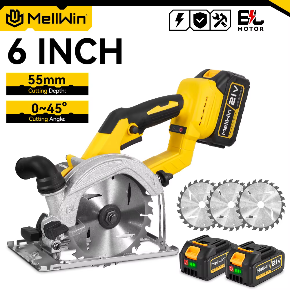 MELLWIN 6 pouces scie circulaire électrique sans brosse