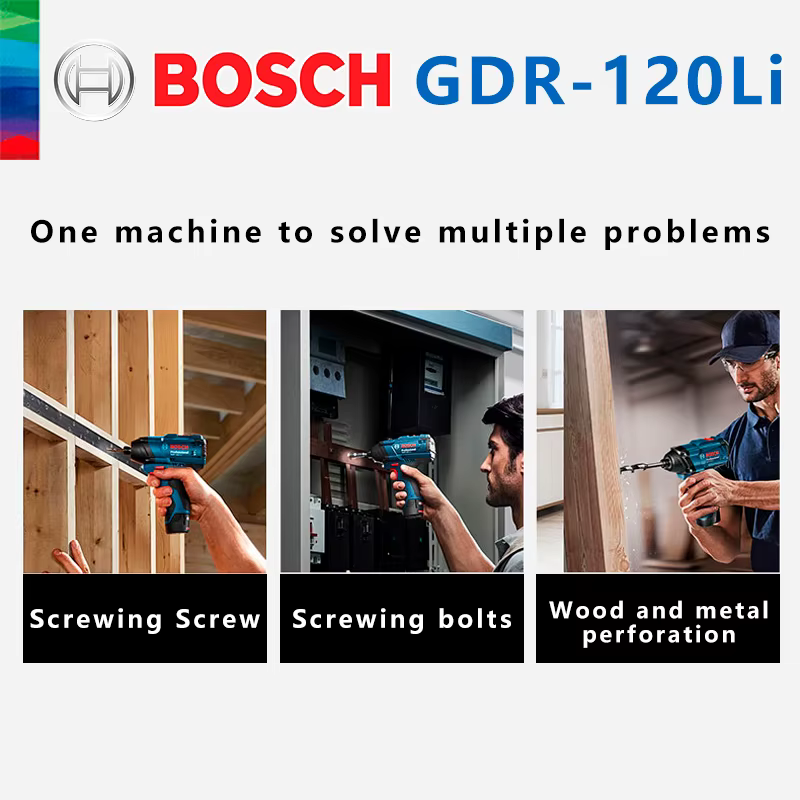 Bosch Original GDR 120-LI clé à chocs sans fil Rechargeable 100Nm pilote tournevis électrique perceuse à percussion
