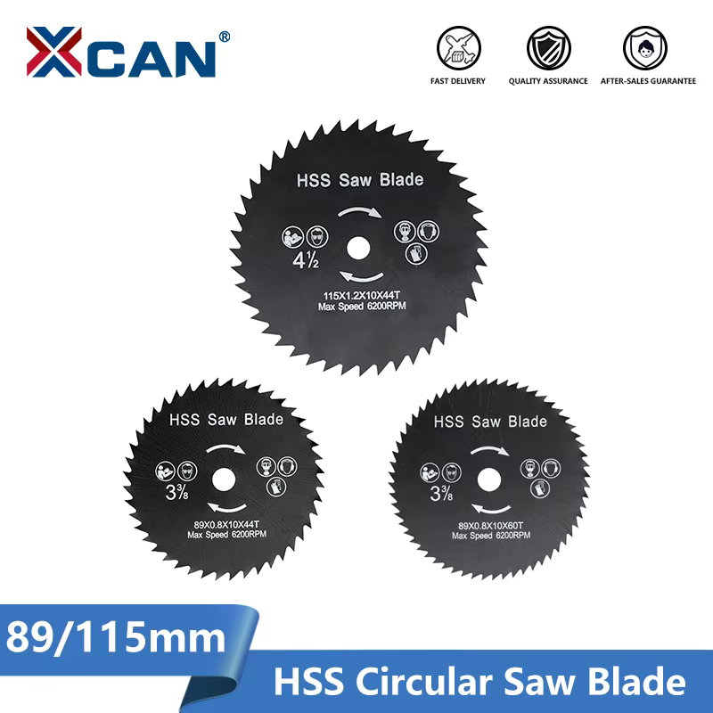 XCAN 1 pièce 89/115mm HSS lame de scie circulaire disque de coupe du bois 44T 66T Mini