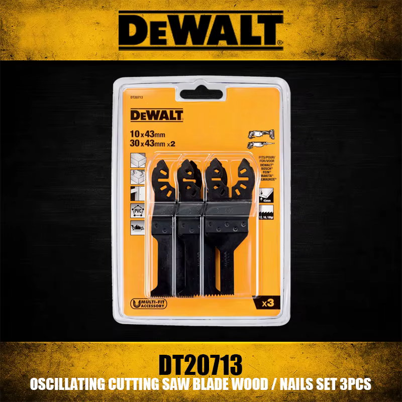 DEWALT DT20713 lame de scie oscillante bois/clous ensemble 3 pièces accessoires d'outils coupes de précision et durée de vie plus longue