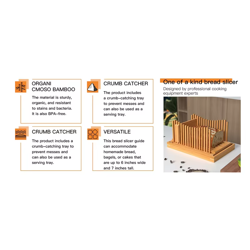Trancheuse à pain en bois de bambou AA81-pour planche à découper de pain grillé fait maison, machine à pain à épaisseur réglable pour gâteaux au pain